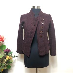 Anthropologie Maroon Wool Asymmetrical Sweater - S